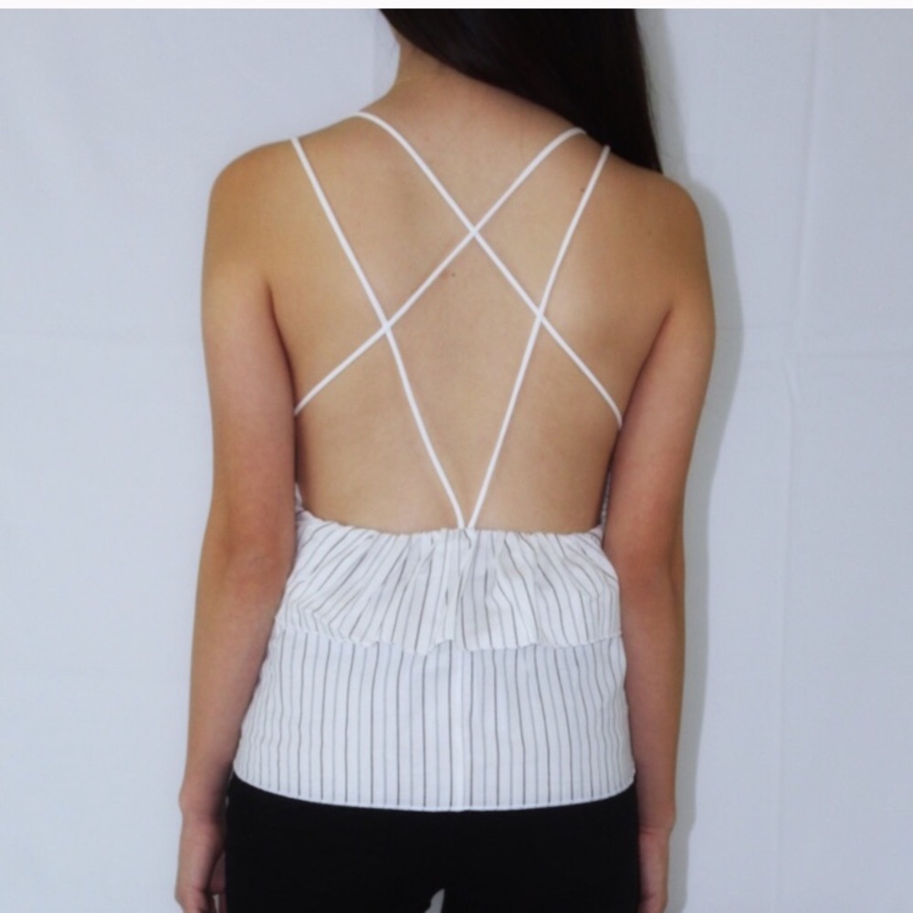 Pinstriped Strappy Blouse